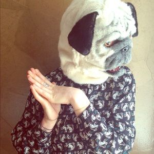 LOFT Button up Blouse with Squirrel and Acorn